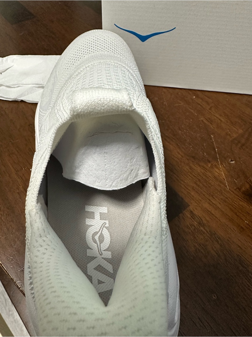 Hoka One One Women's All-White Slip-On Sneaker 9 - Picture 4 of 7